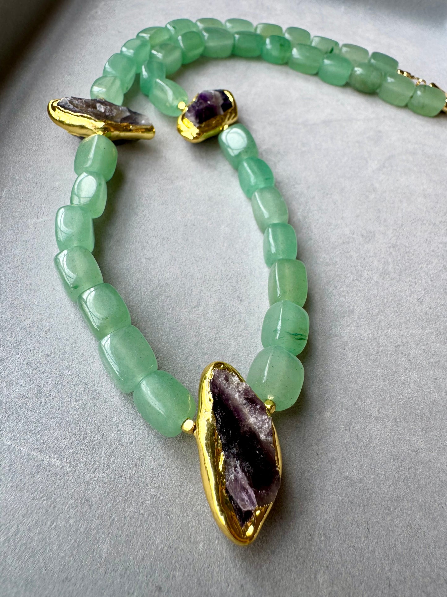Serene Aventurine Trio Necklace