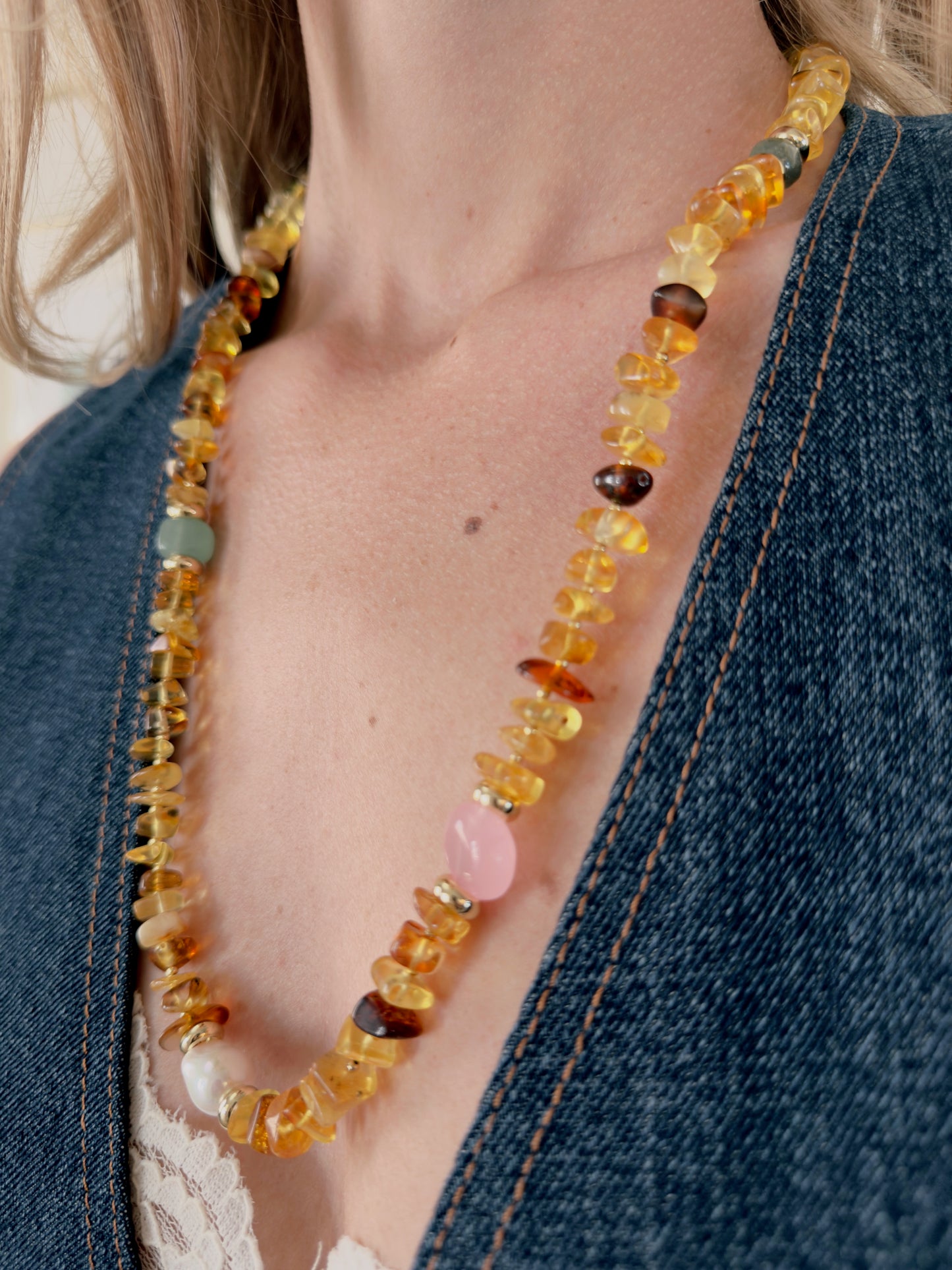 AMBER LONG NECKLACE