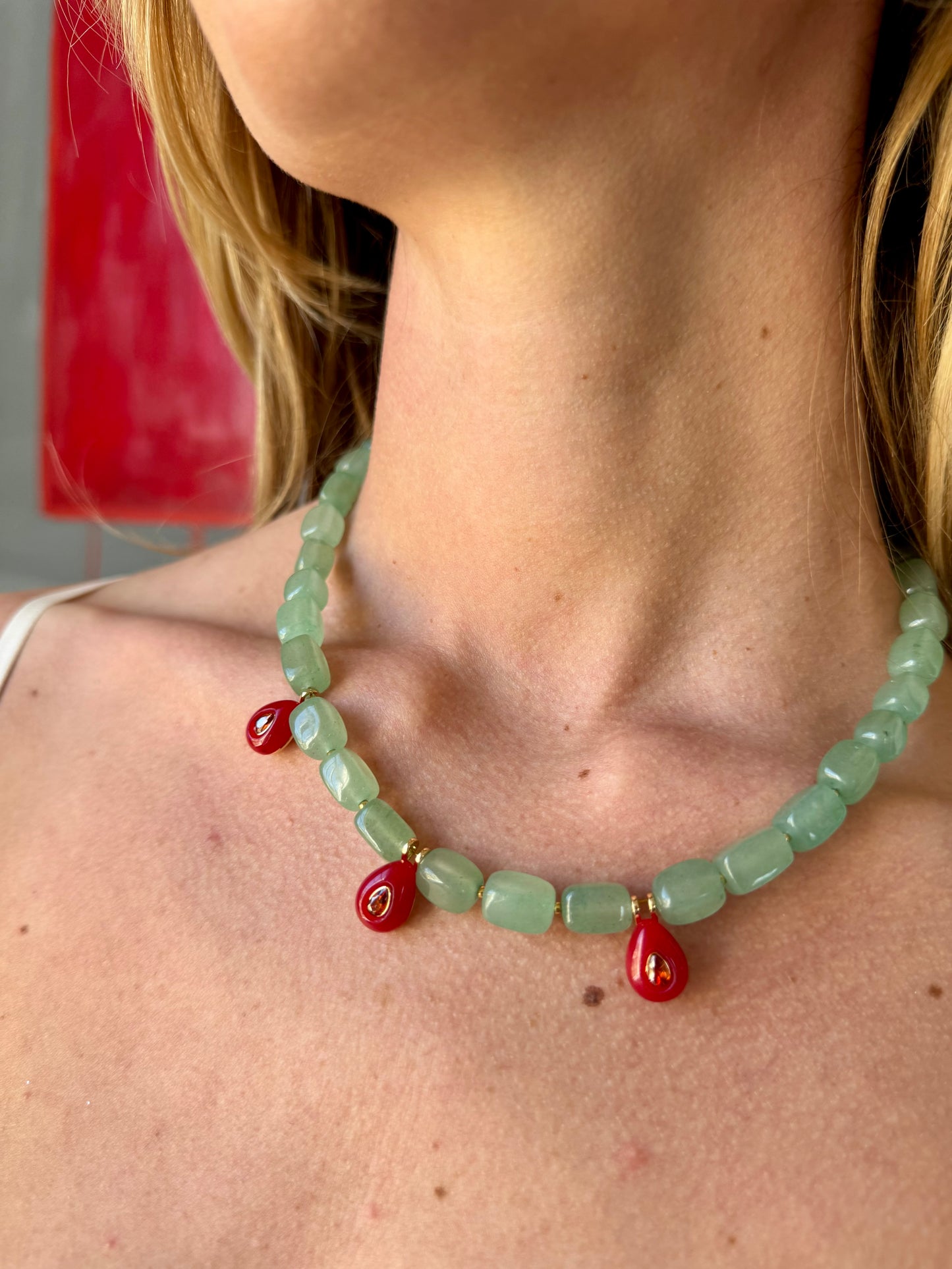 VERDANT RUBY DROP NECKLACE