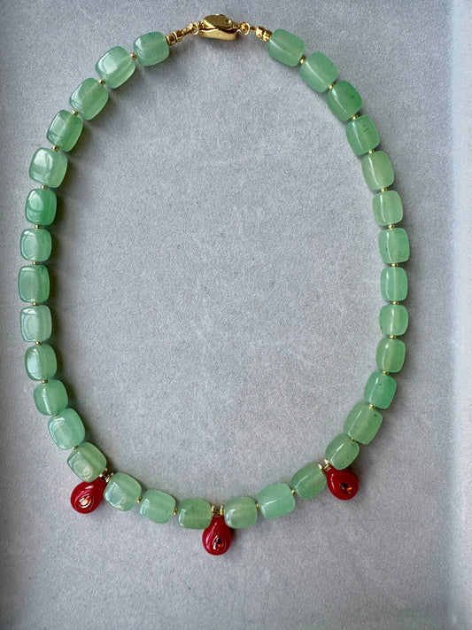 VERDANT RUBY DROP NECKLACE