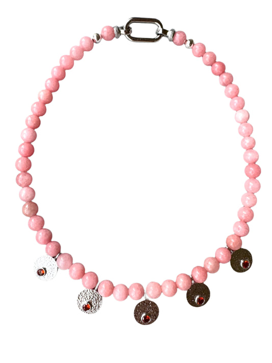 PINK JADE CHARM NECKLACE