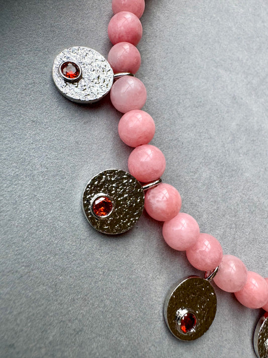 PINK JADE CHARM NECKLACE