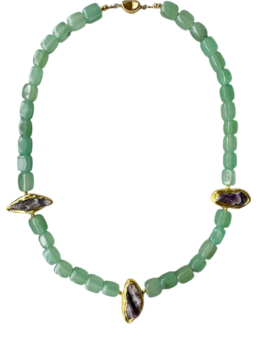 Serene Aventurine Trio Necklace