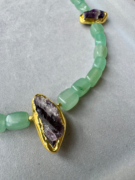 Serene Aventurine Trio Necklace