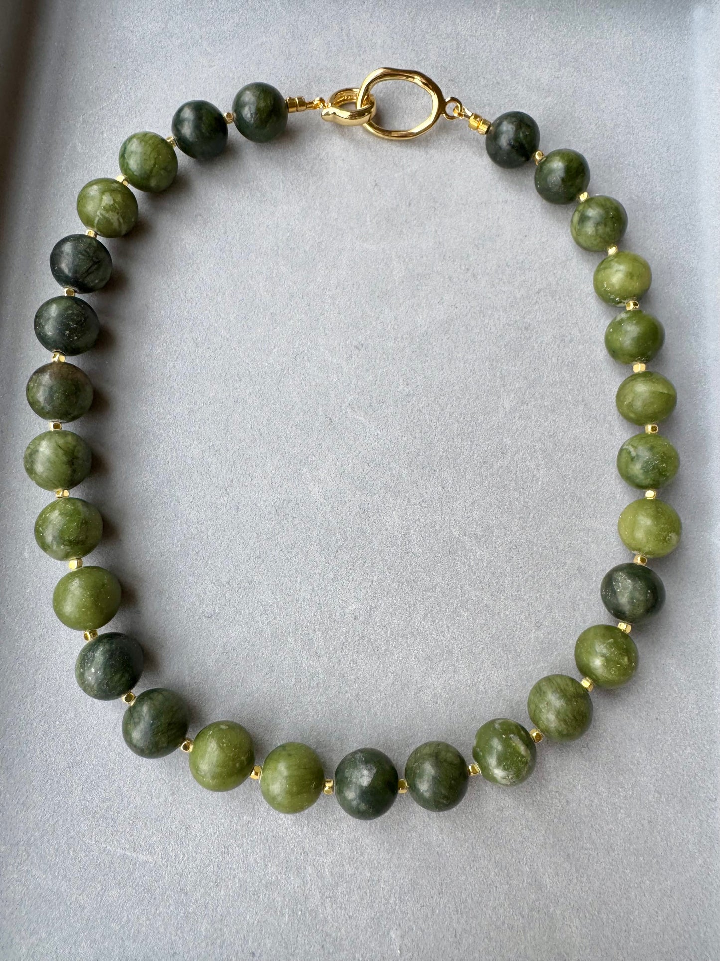 CLASSIC GREEN PERIDOT BEADS NECKLACE