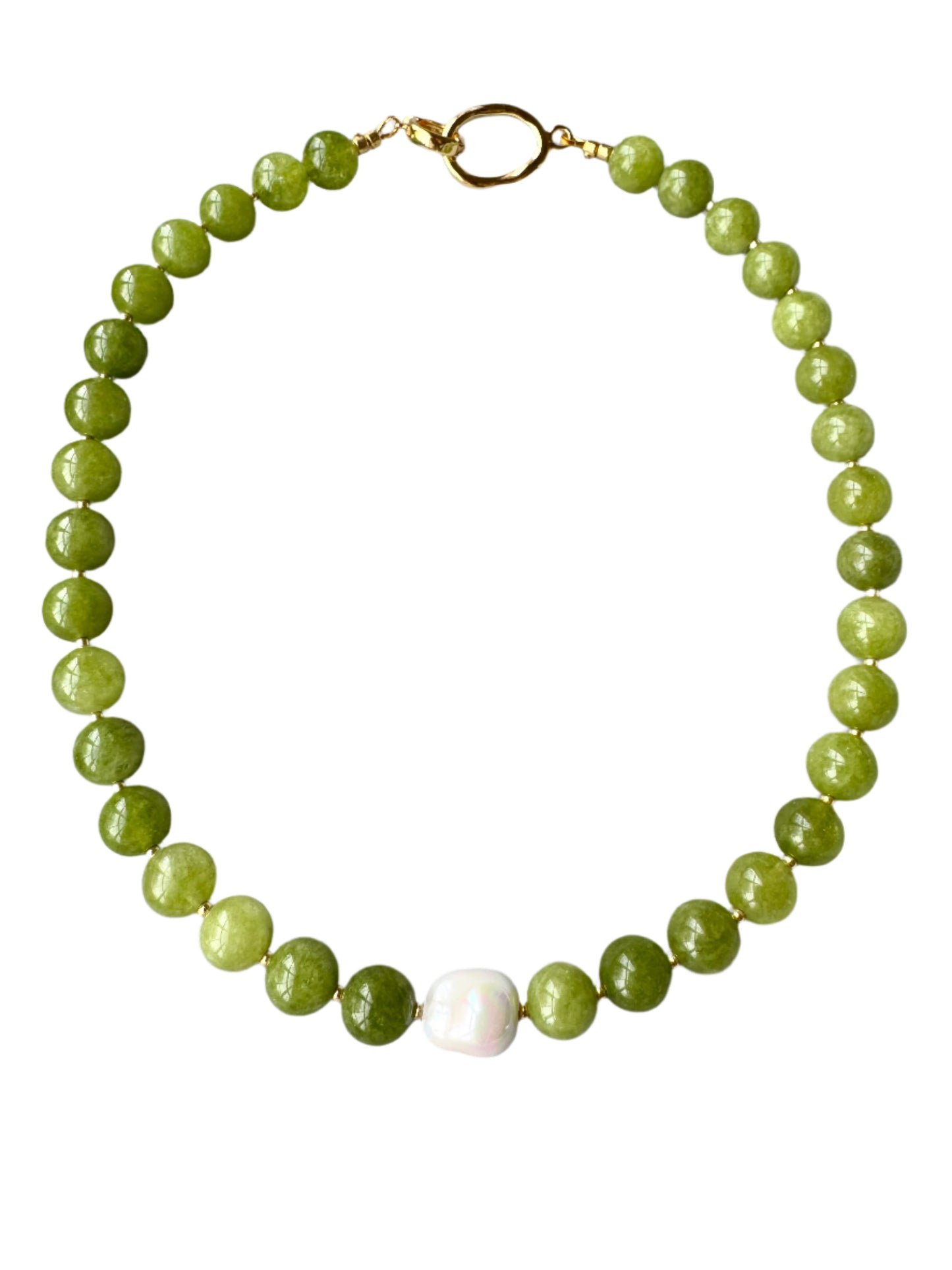 PERIDOT-PEARL NECKLACE